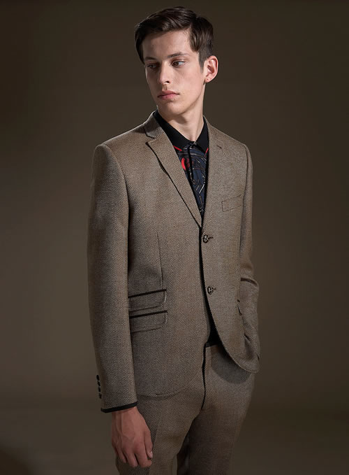 Topman khaki tweed skinny jacket Topman khaki tweed skinny jacket