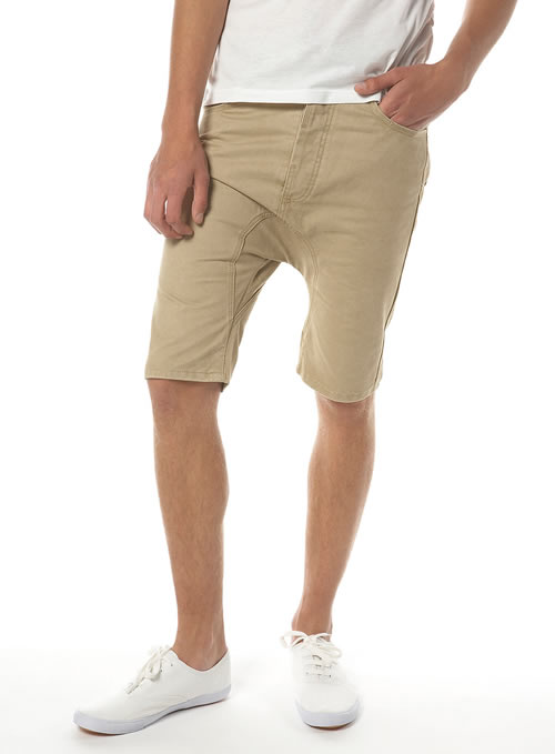 Topman stone cotton arc leg short Topman stone cotton arc leg short
