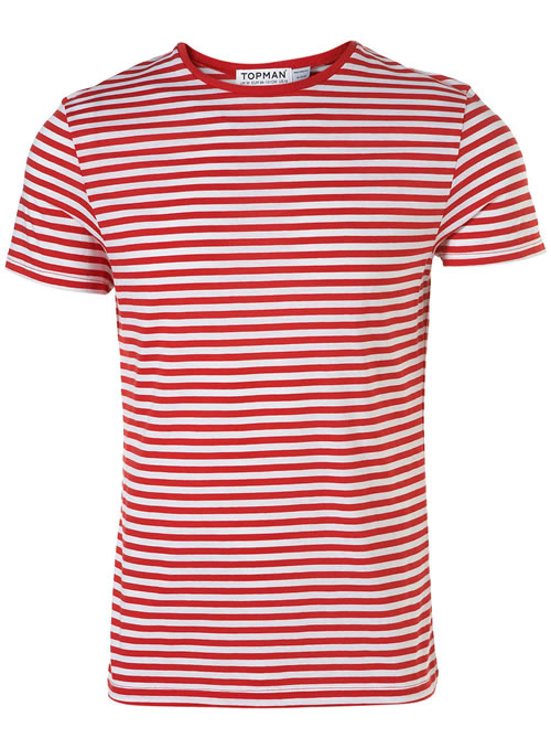 Topman red and white stripe t-shirt